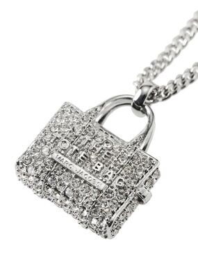 NWT 2 AVAIL Marc Jacobs The Tote Bag Necklace Silver Crystal Charm Adjustable